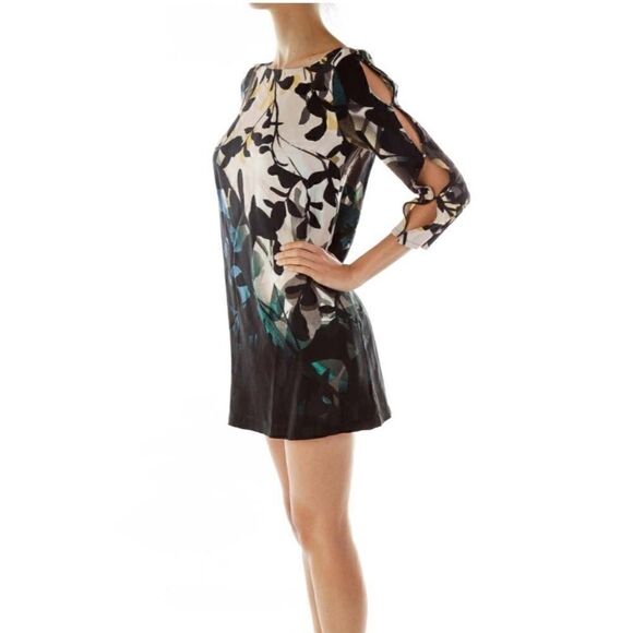 MAEVE ANTHROPOLOGIE Multicolor Print Dress w/ slitted Sleeves Size Small - Picture 1 of 14